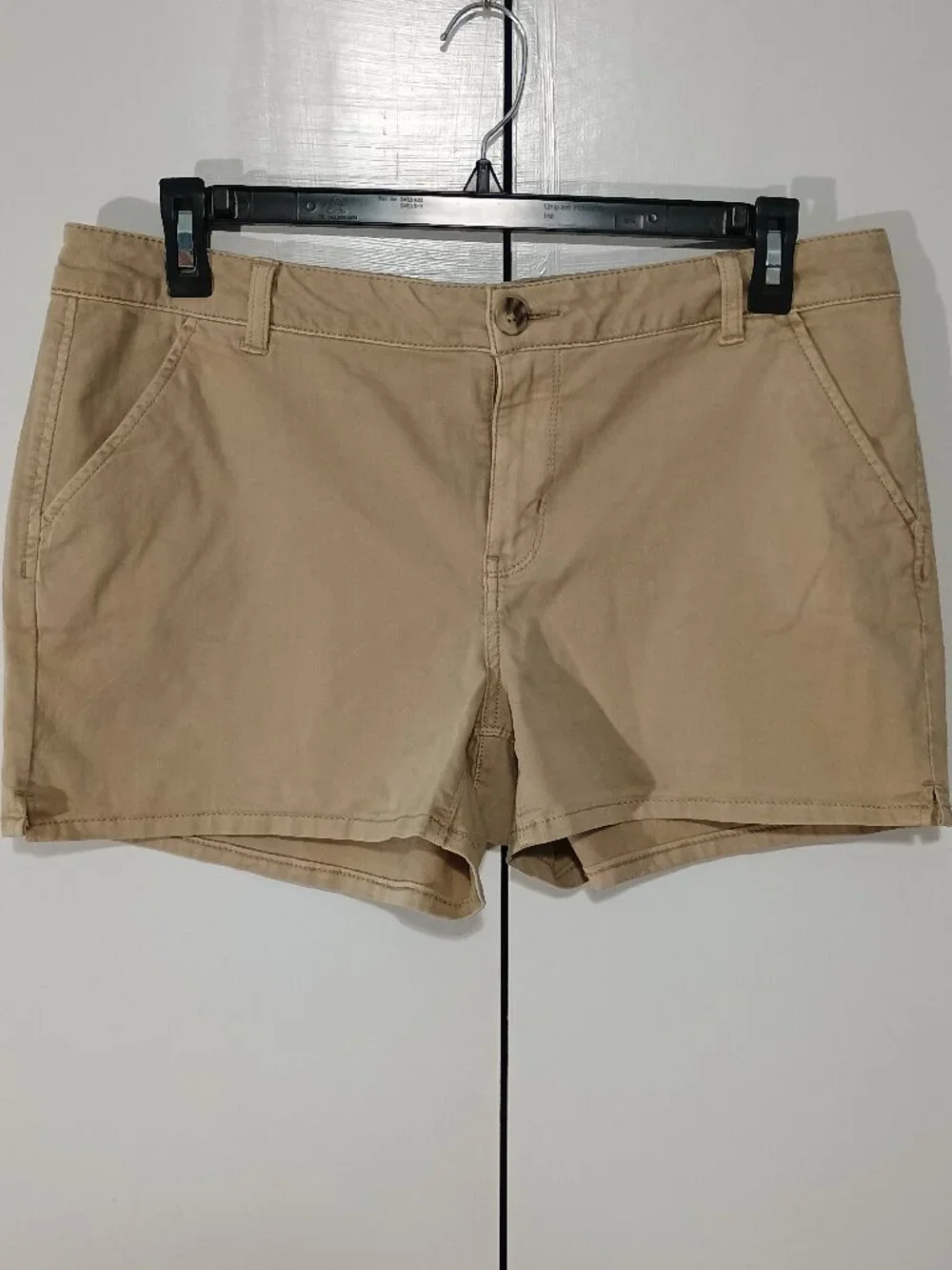 SO Goods For Life Juniors Khaki Chino Shorts Size 17 Low Rise Stretch Cotton Lyo
